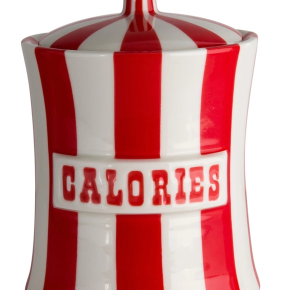 NEW IN BOX RETIRED Jonathan Adler Calories Canister - Red and White - Picture 2 of 3